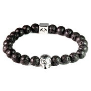 Brazalete Silver Skull (volcanic stones)